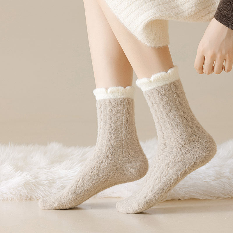 Twisted Pattern Cozy Home Socks - 3 Pairs