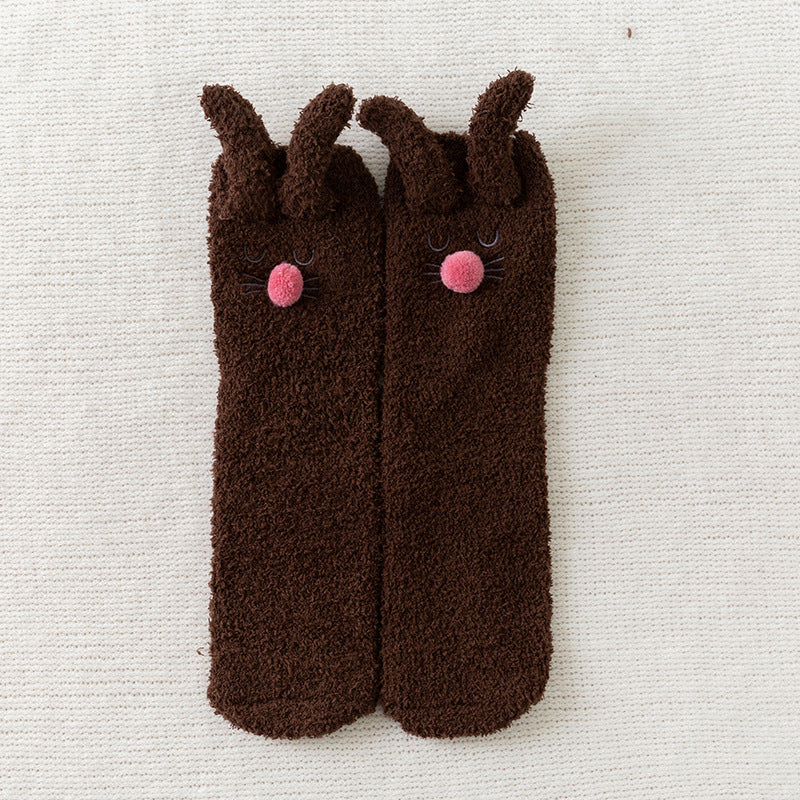 Bunny Bliss Fluffy Home Socks - 2 Pairs