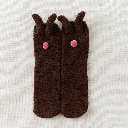 Bunny Bliss Fluffy Home Socks - 2 Pairs