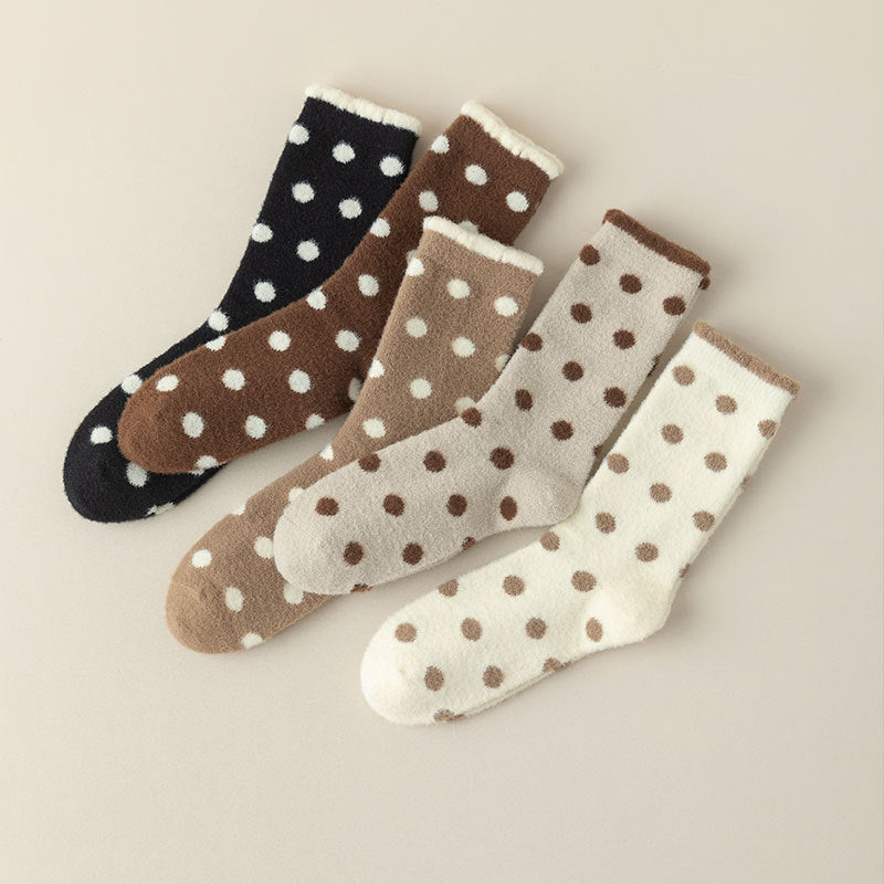 Polka Dot Comfort Home Socks - 3 Pairs