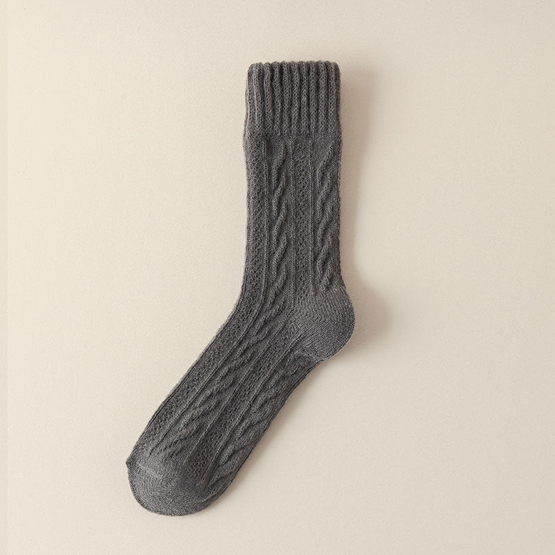 Cloud Bloom Pastel Cable-Knit Socks - 3 Pairs