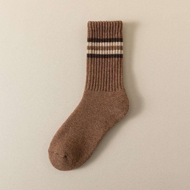 Striped Cushioned Crew Socks Extra Thick
