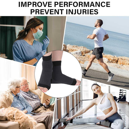 Ankle Compression Sleeves Socks Open Toe - 3 Pairs