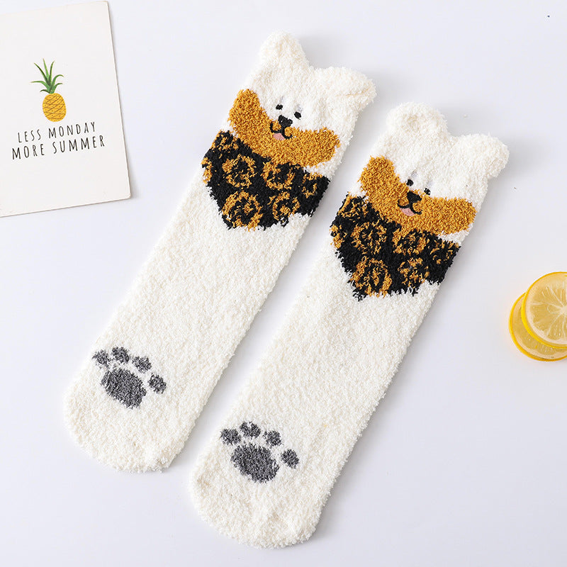 Cozy Paws Fluffy Animal Socks - 2 Pairs