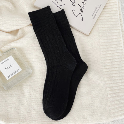 Classic Cable-Knit Wool Socks - 2 Pairs