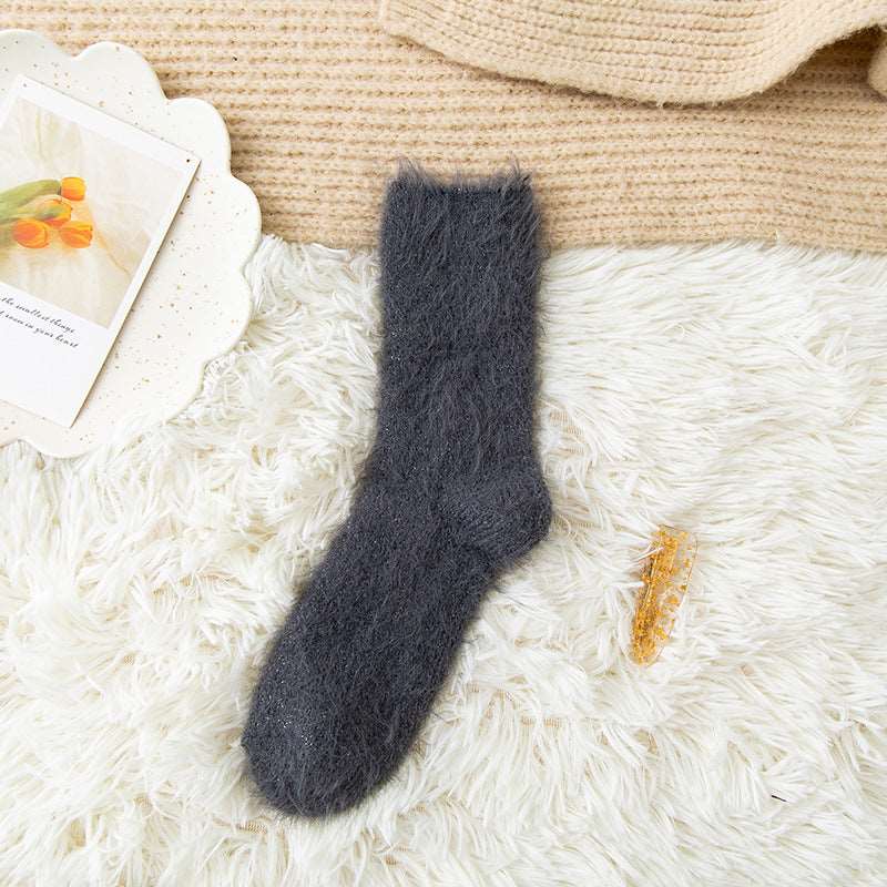 Plush Warm Fuzzy Bed Socks Women