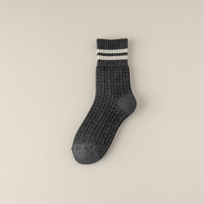 Classic Striped Cozy Crew Socks - 2 Pairs