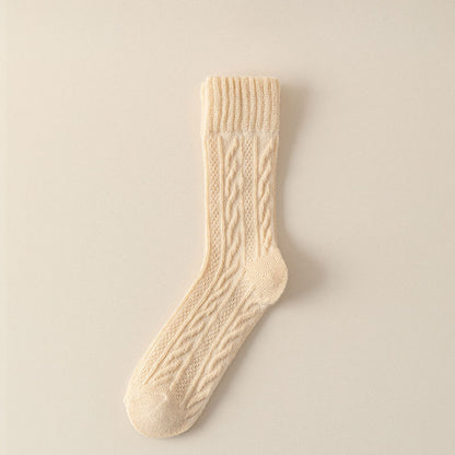 Cloud Bloom Pastel Cable-Knit Socks - 3 Pairs