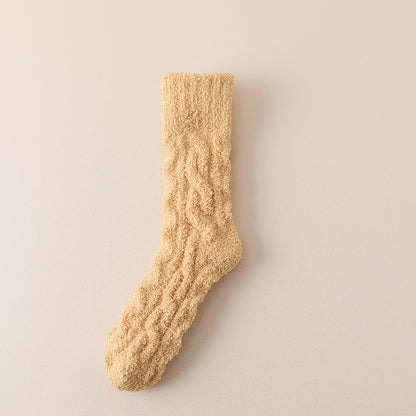 Women Fluffy Bed Socks Crew - 2 Pairs