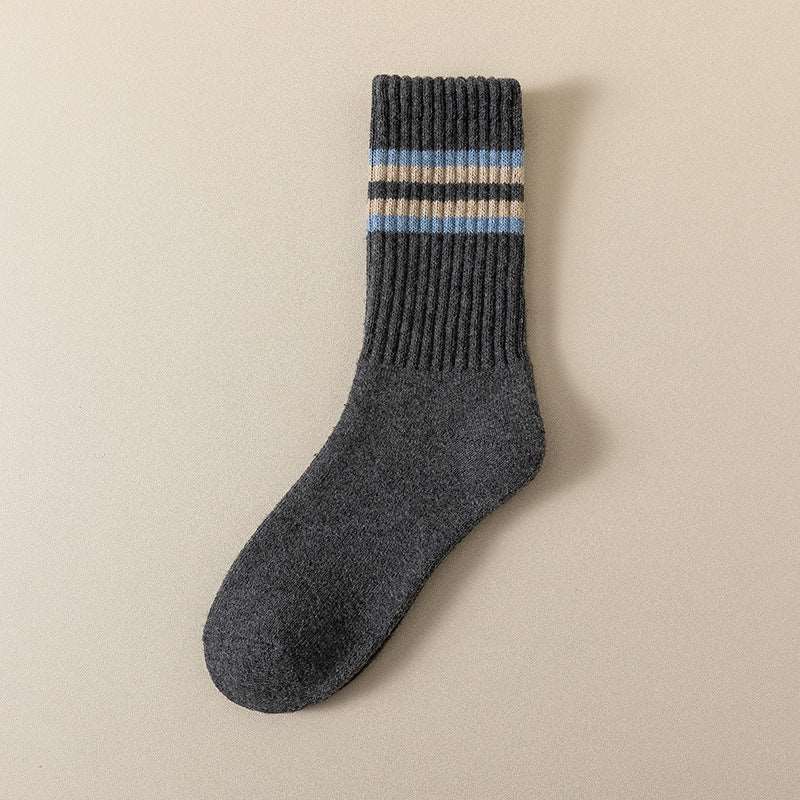 Striped Cushioned Crew Socks Extra Thick