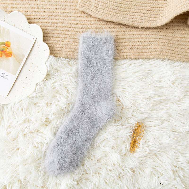 Plush Warm Fuzzy Bed Socks Women