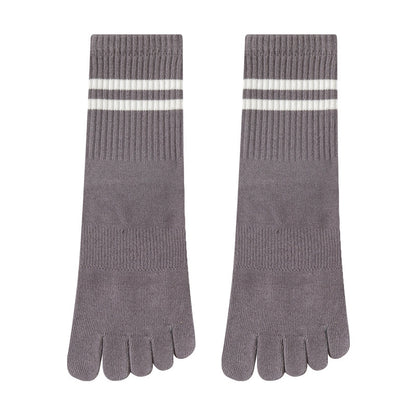 GripFit Stripe Cotton Crew Toe Socks - 3 Pairs