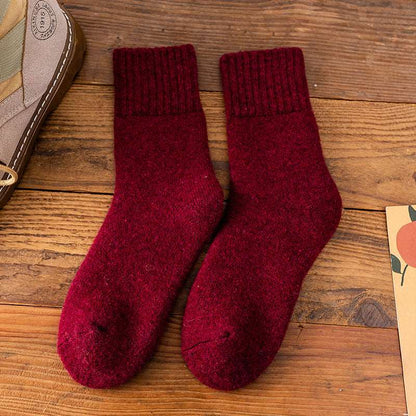 Merino Wool Mid Calf Socks Women - 2 Pairs