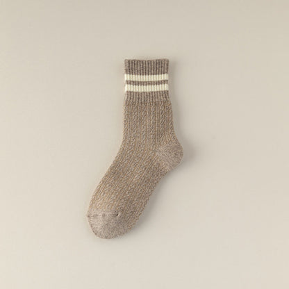 Classic Striped Cozy Crew Socks - 2 Pairs