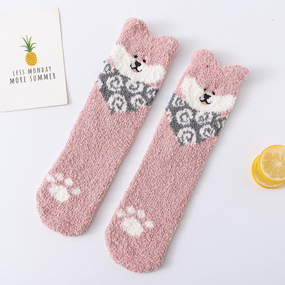 Cozy Paws Fluffy Animal Socks - 2 Pairs