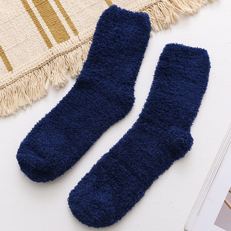 Cozy Touch Men’s Coral Fleece Lounge Socks - 2 Pairs