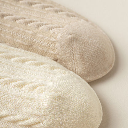 Vintage Cable Knit Crew Socks - 3 Pairs