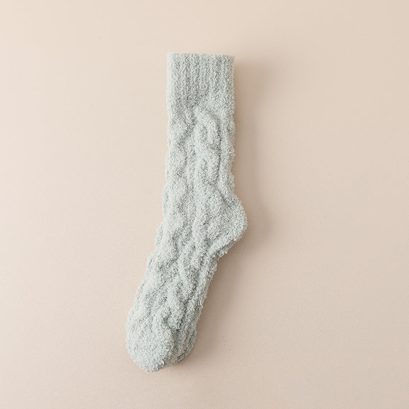 Women Fluffy Bed Socks Crew - 2 Pairs