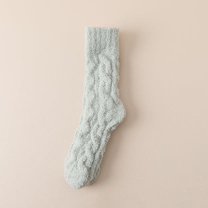 Women Fluffy Bed Socks Crew - 2 Pairs
