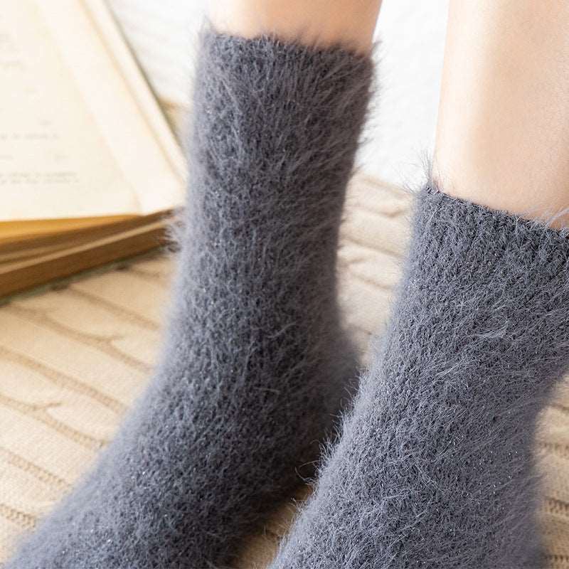 Plush Warm Fuzzy Bed Socks Women