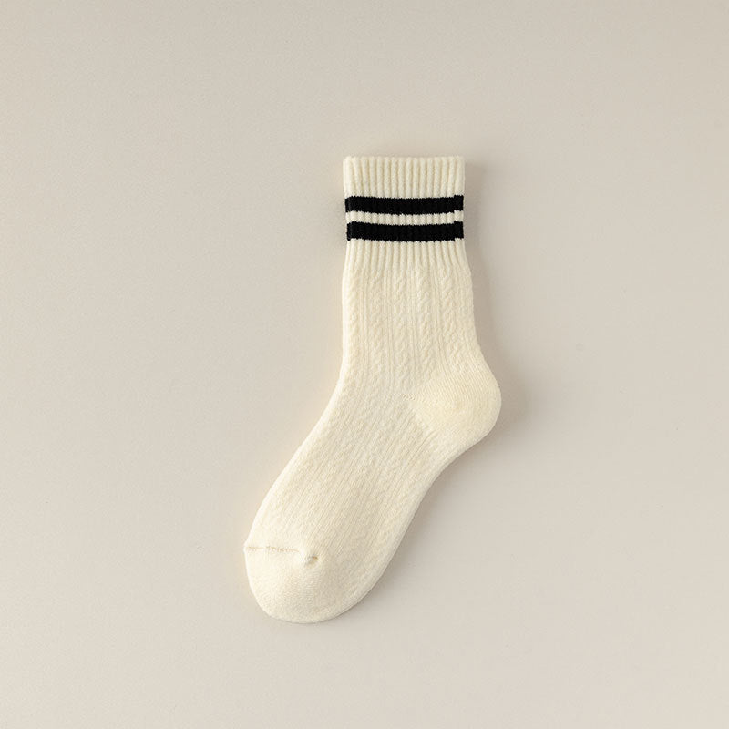 Classic Striped Cozy Crew Socks - 2 Pairs