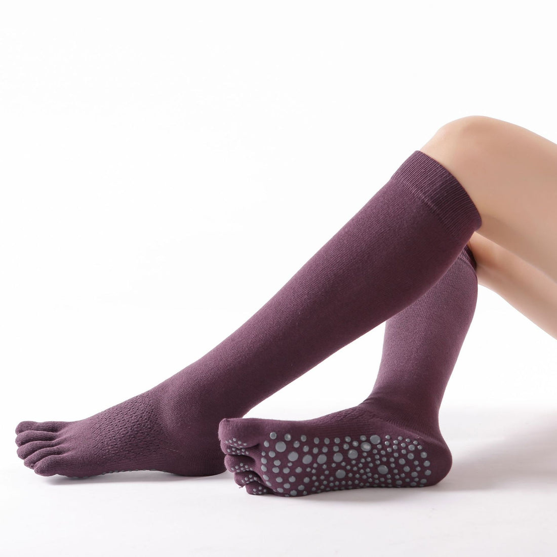 Knee High Scrunch Yoga Pilates Grip Socks