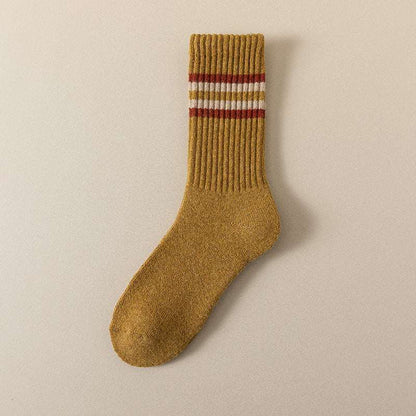 Striped Cushioned Crew Socks Extra Thick