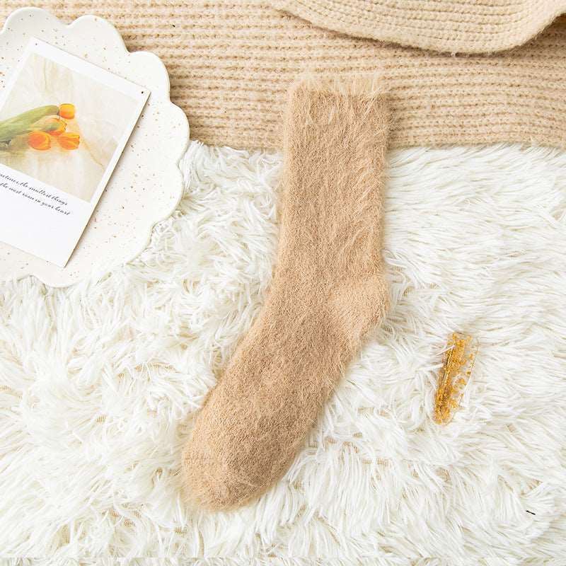 Plush Warm Fuzzy Bed Socks Women