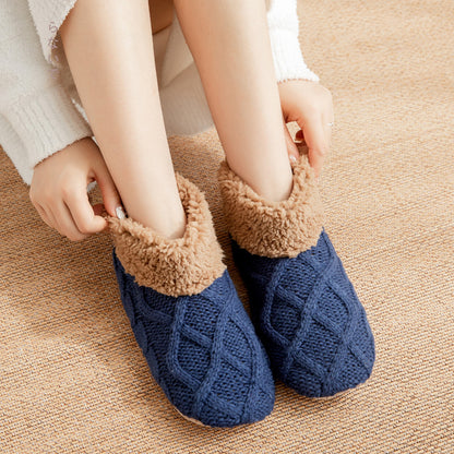 Unisex Non-slip Winter Slipper Socks Plain Colour