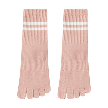GripFit Stripe Cotton Crew Toe Socks - 3 Pairs