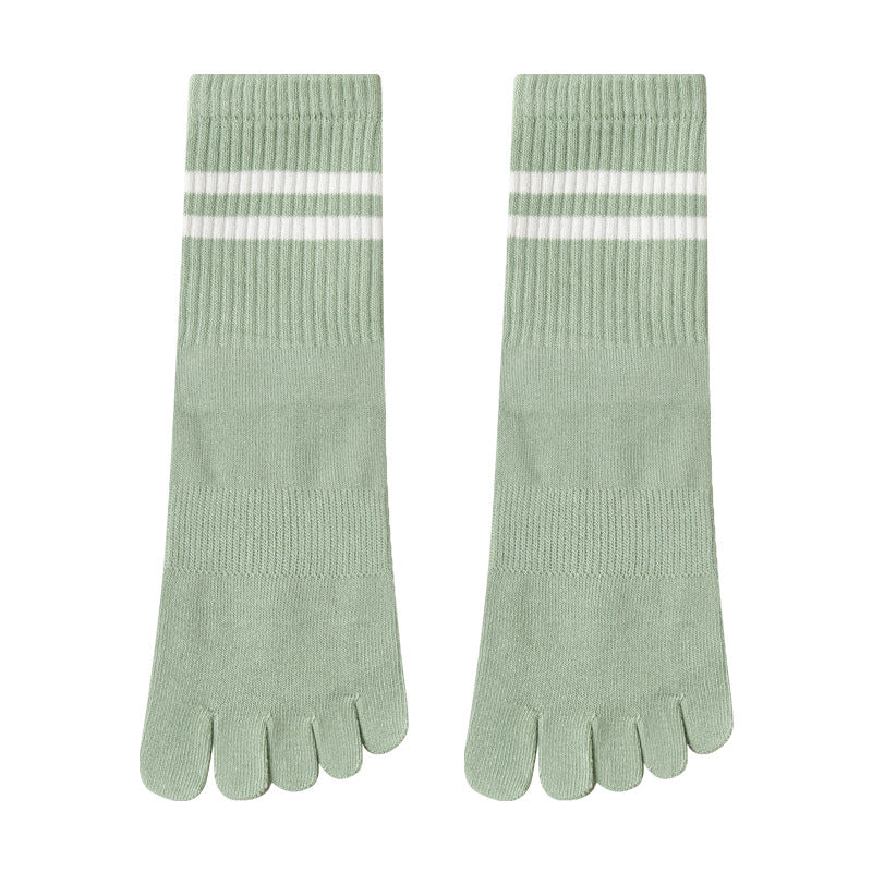 GripFit Stripe Cotton Crew Toe Socks - 3 Pairs