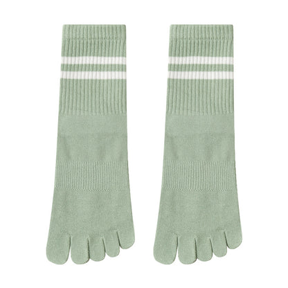 GripFit Stripe Cotton Crew Toe Socks - 3 Pairs