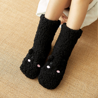 Non-Slip Bear Plush Winter Slipper Socks