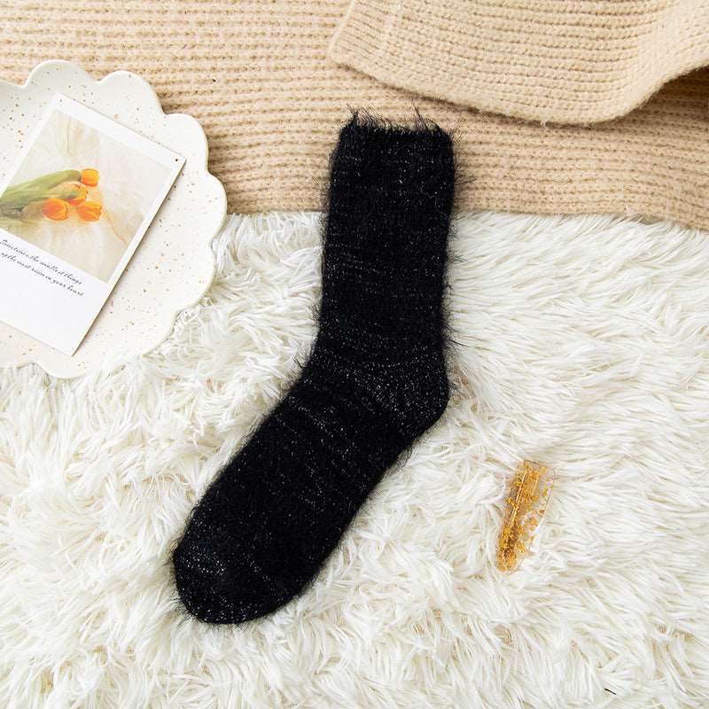 Plush Warm Fuzzy Bed Socks Women