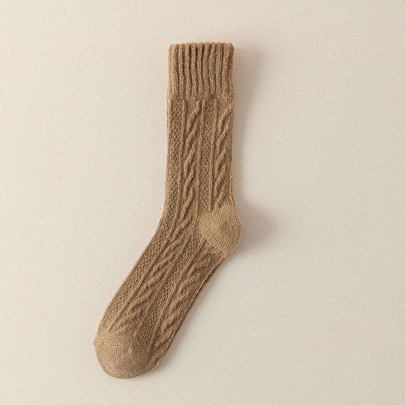 Cloud Bloom Pastel Cable-Knit Socks - 3 Pairs