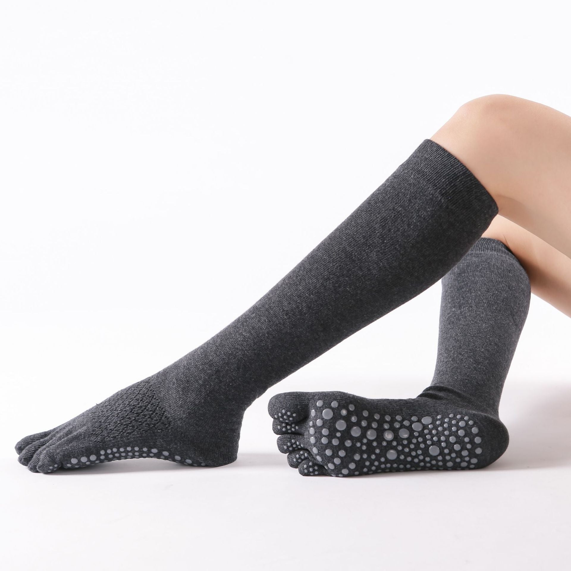 Knee High Scrunch Yoga Pilates Grip Socks