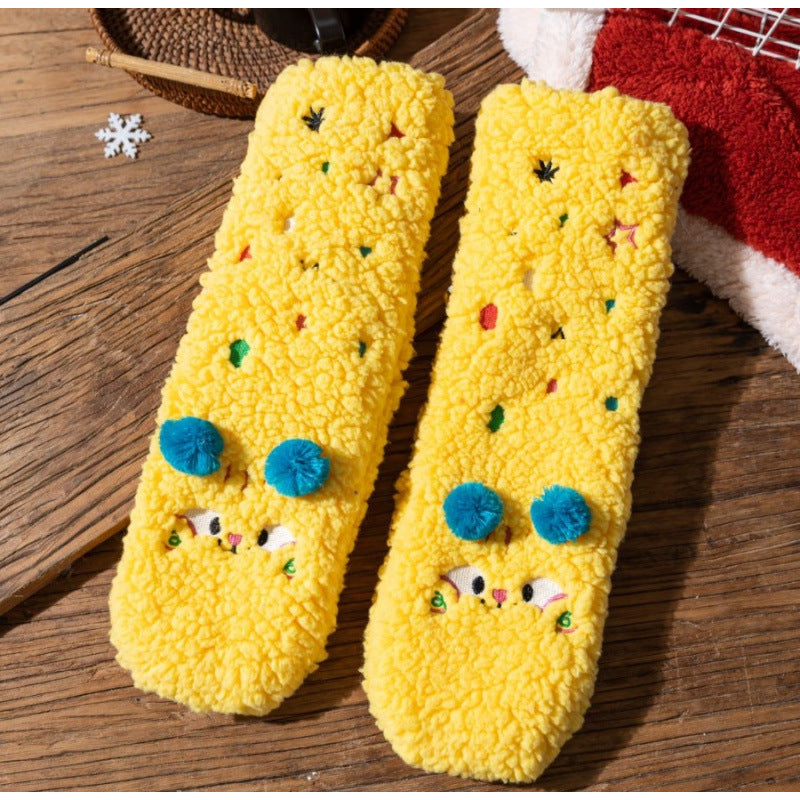 Non-Slip Puppy Plush Winter Slipper Socks