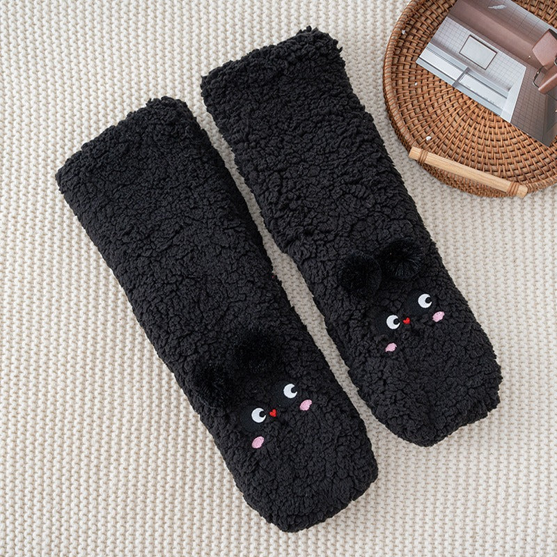 Non-Slip Panda Plush Winter Slipper Socks