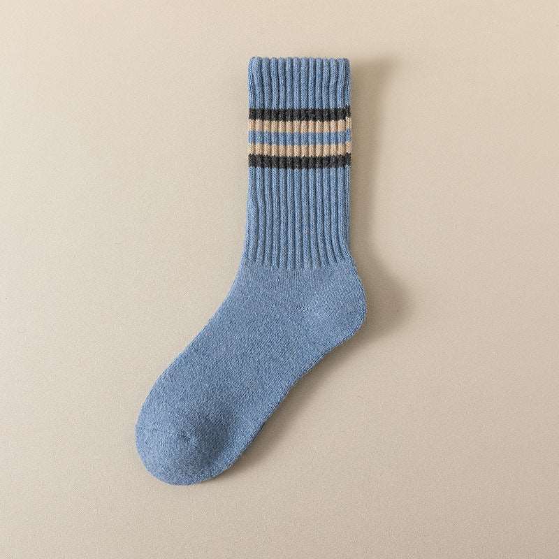 Striped Cushioned Crew Socks Extra Thick