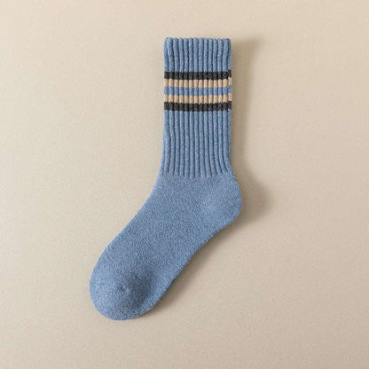 Striped Cushioned Crew Socks Extra Thick
