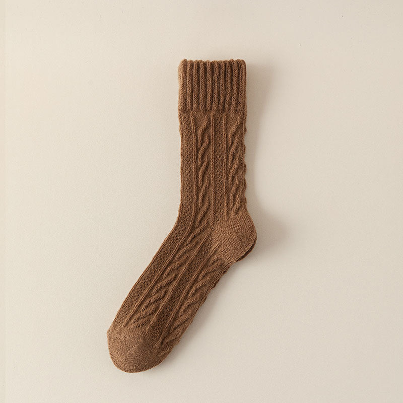 Cloud Bloom Pastel Cable-Knit Socks - 3 Pairs