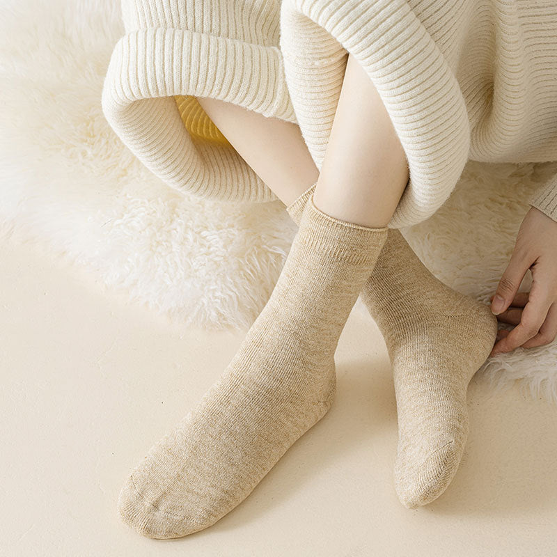 Cozy Relaxed Cuff Wool Socks - 3 Pairs