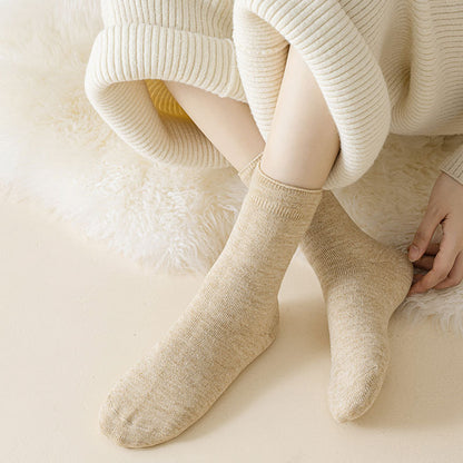 Cozy Relaxed Cuff Wool Socks - 3 Pairs