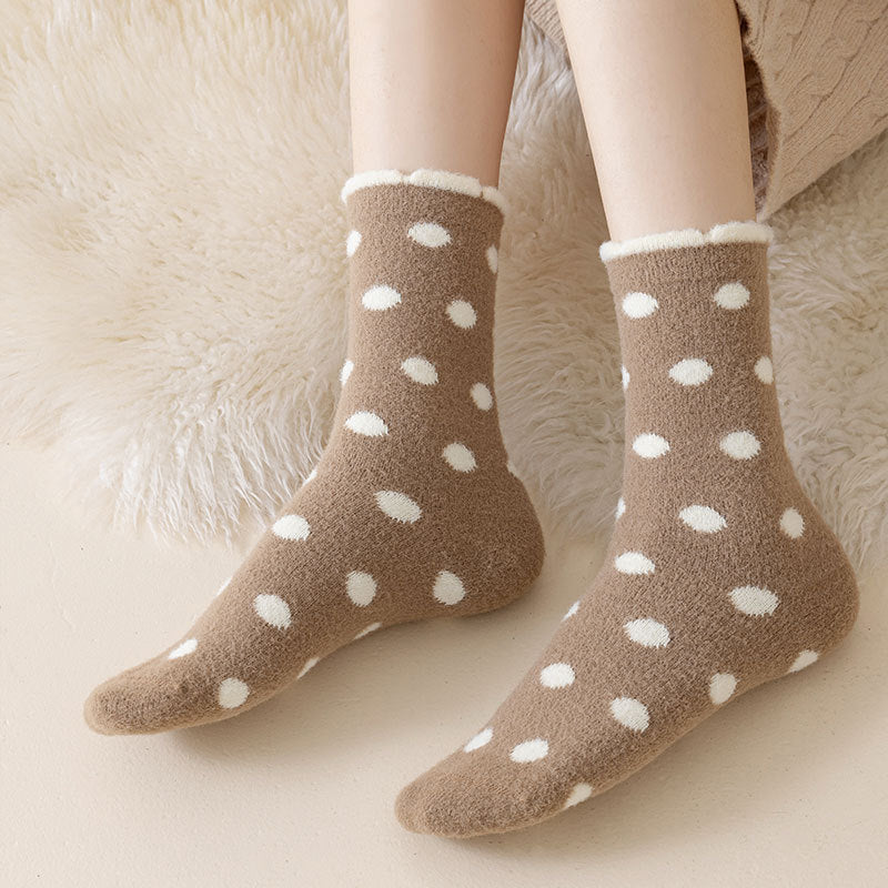 Polka Dot Comfort Home Socks - 3 Pairs