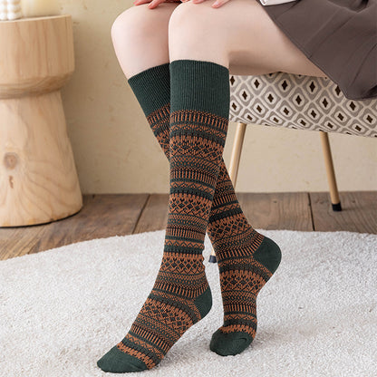 Nordic Cozy Socks Women Over The Calf - 2 Pairs