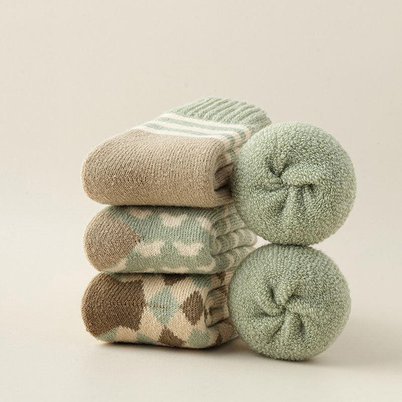 CozyCharm Winter Cotton Socks - 2 Pairs