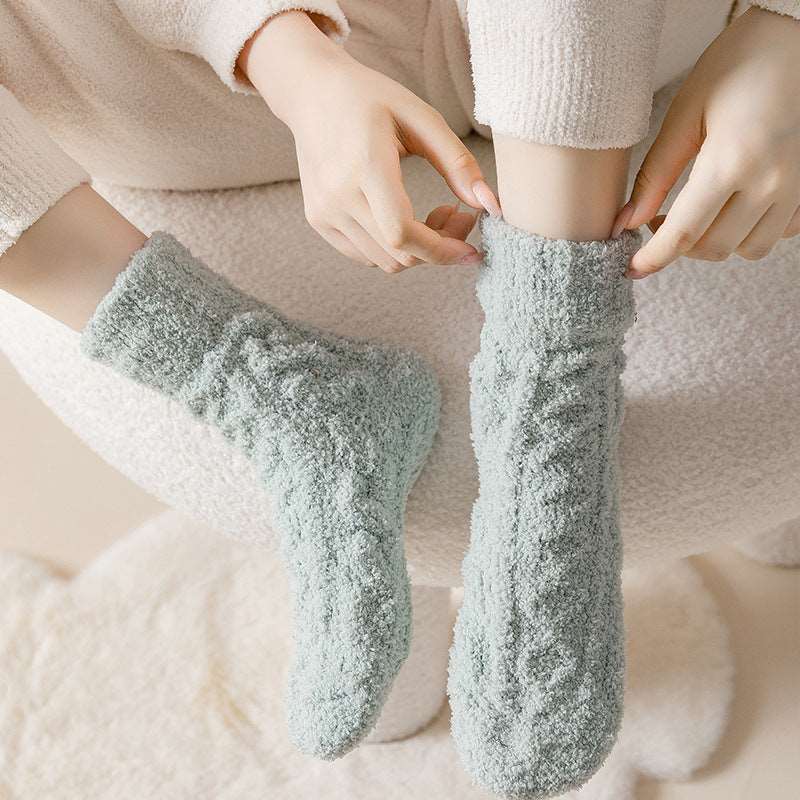 Women Fluffy Bed Socks Crew