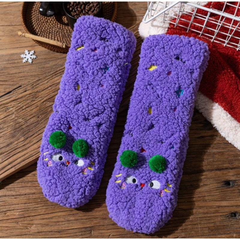 Non-Slip Puppy Plush Winter Slipper Socks