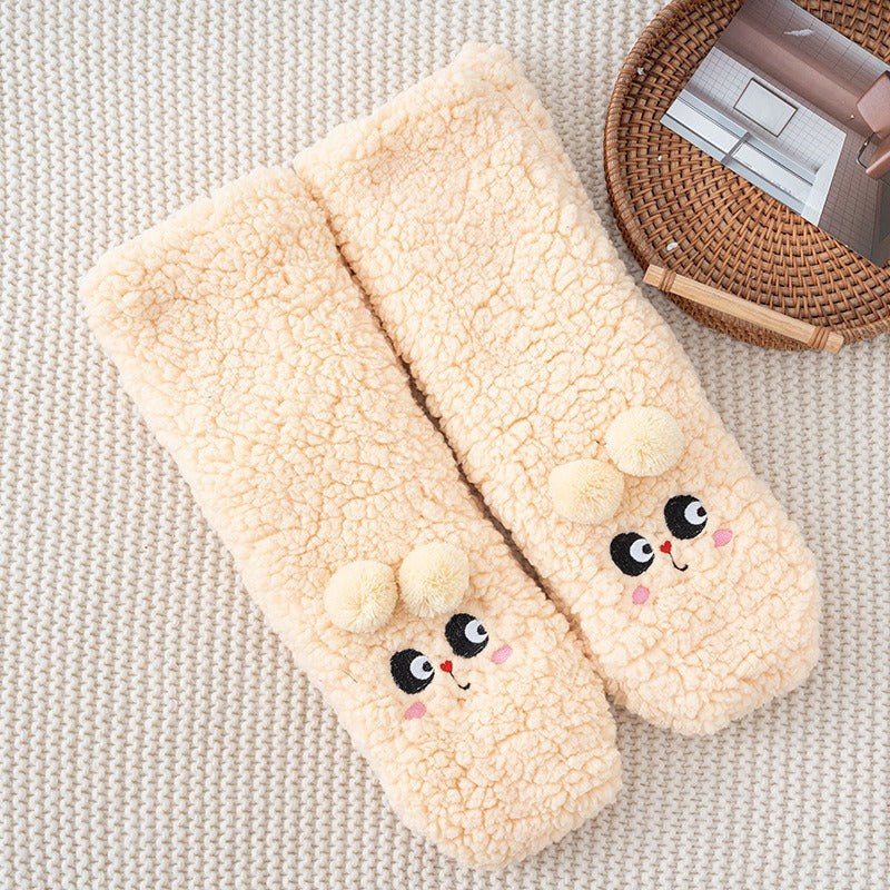 Non-Slip Panda Plush Winter Slipper Socks