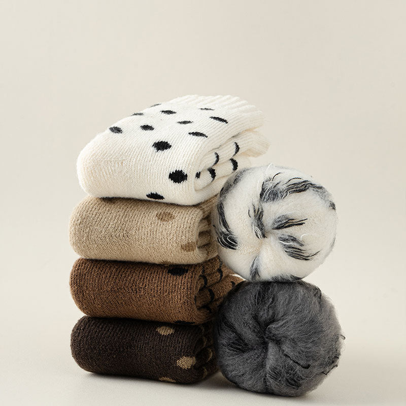 Cozy Dot Thermal Cotton Socks - 2 Pairs